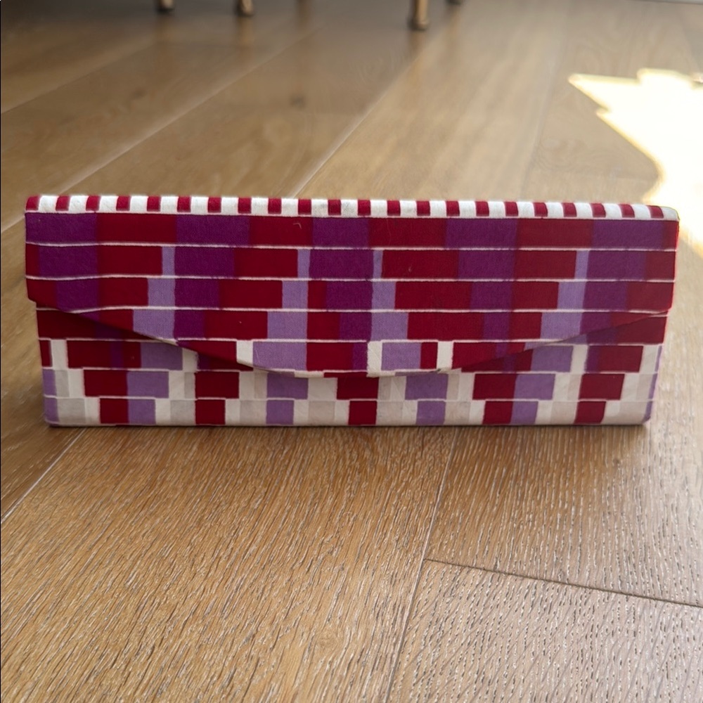 Red and Purple Geometric Clutch